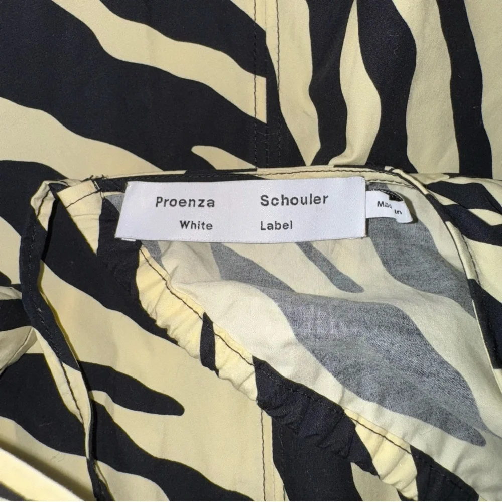 Proenza Schouler White Label Zebra Midi Dress Size 4 Cotton - Picture 9 of 11